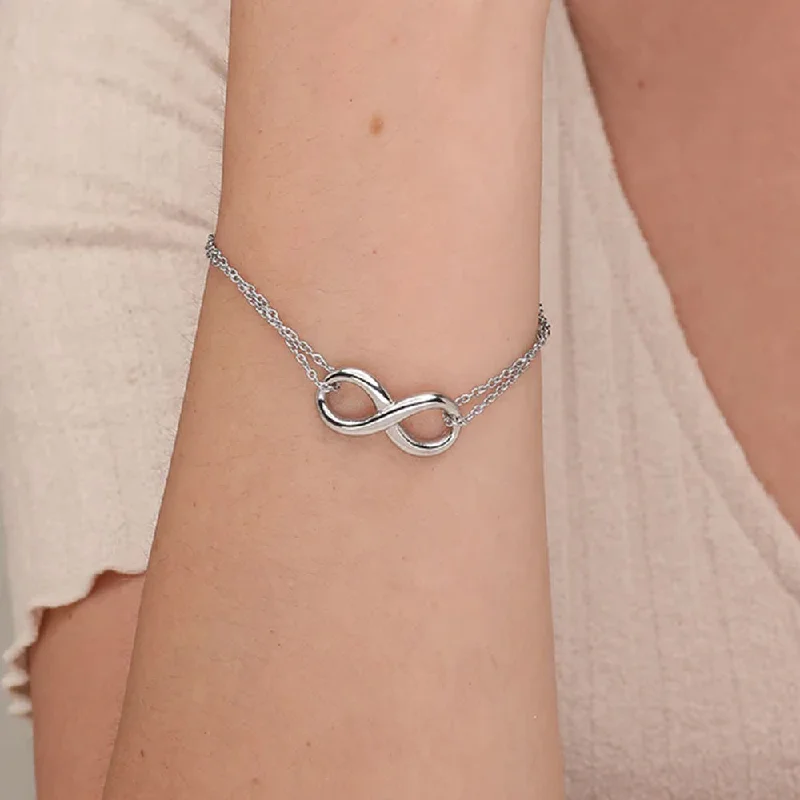 Infinity Friendship Bracelet- 18k White Gold Plated