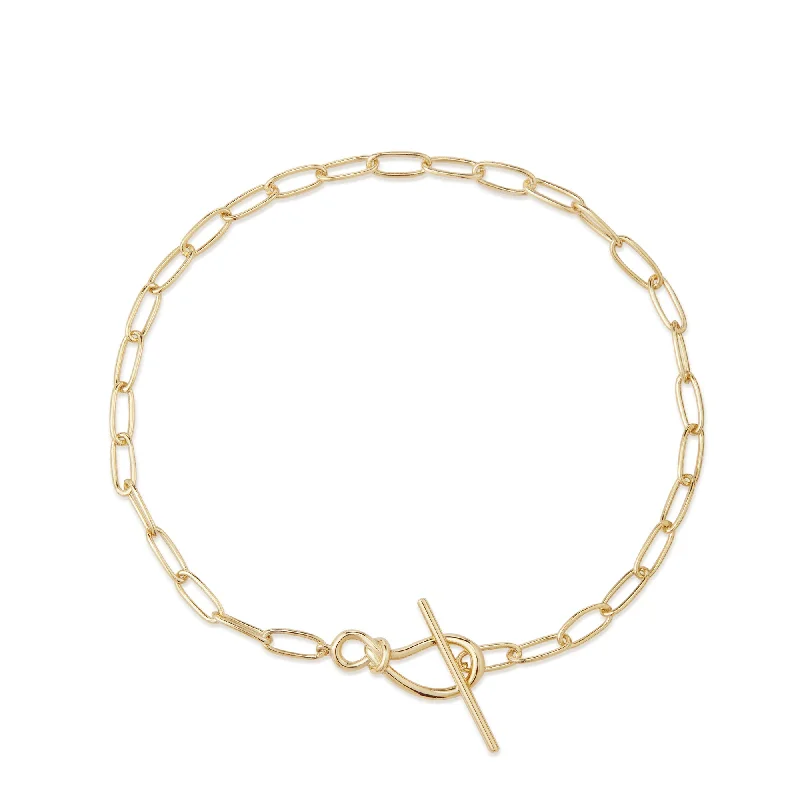 Knot Toggle & Paperclip Chain Bracelet