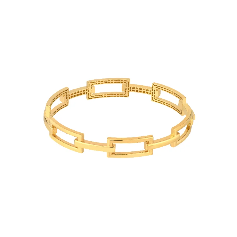 Rectangular Polished Link Bangle Bracelet