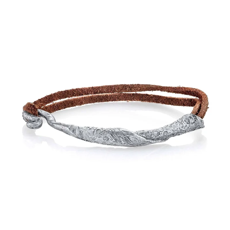 T.R.U. Old World Brown Double Leather Strap Bracelet