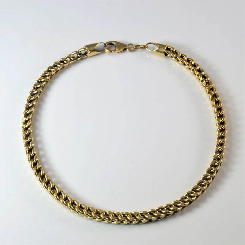 18k Yellow Gold Wheat Chain Bracelet | 9" |