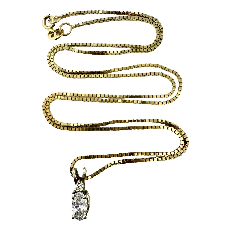 14K Gold Necklace with Diamond Pendant