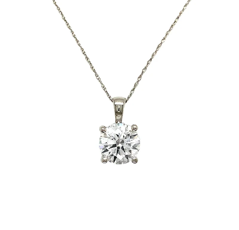 14K 2.00CT Round Laboratory Grown Diamond Pendant