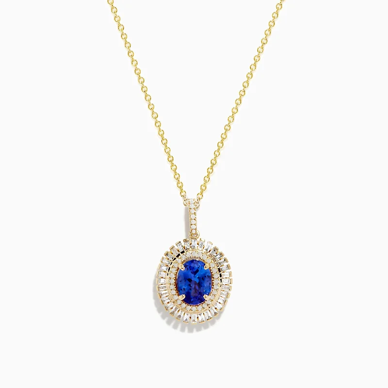 Nahla Siri 14K Yellow Gold Tanzanite and Diamond Pendant