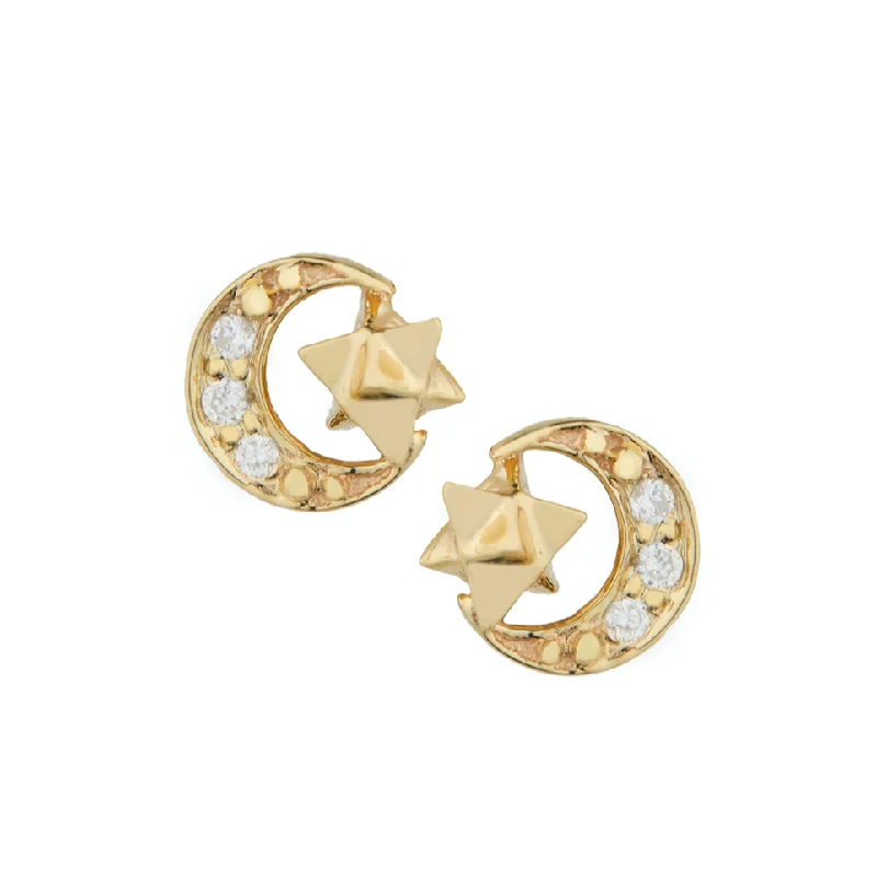 Moon Diamond Merkabah Earrings