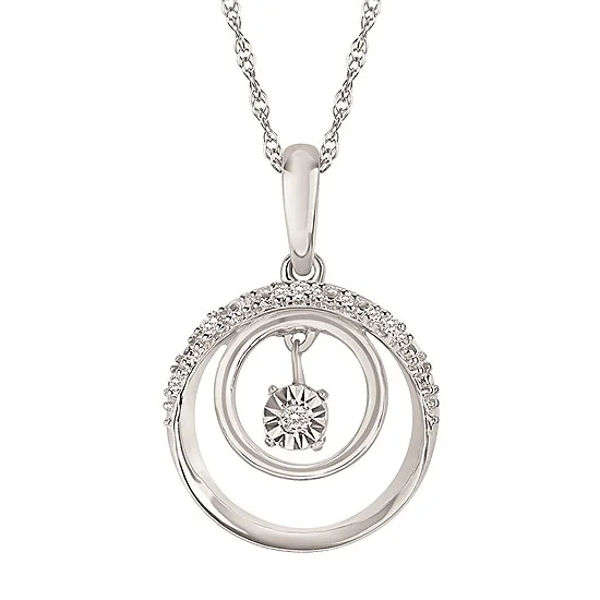 Silver Simmering Diamond Pendant Necklace