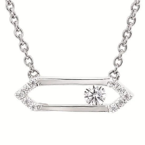 Silver Sliding Diamond Pendant Necklace